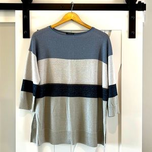 Lafayette 148 blue and gray light weight sweater. Size M.